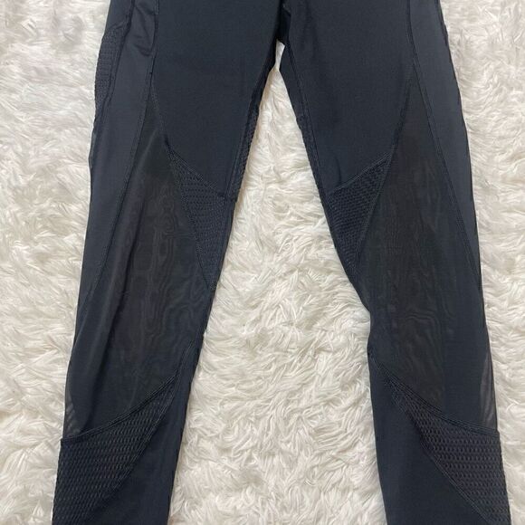 Victorias Secret Leggings Size Small Pants Black High Rise Mesh Yoga Sports - Picture 3 of 11